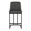 Vipbear Counter Height Bar Stools Set of 2, 25.6" H Barrel Upholestered Faux Leather Barstools with Back and Metal Frame for Kitchen Island - 4 of 4