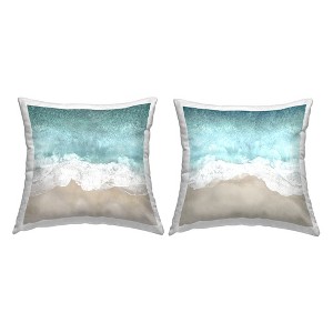 Stupell Industries Crashing Waves Beach Shore, 2 Pillows, Each 18 x 18 - 1 of 3