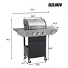 NAYSAYE Grill Racks 3 Burner Stainless Steel Gas Grill with Side Burner for Outdoor Cooking, Black, 43.3"*17.9"*45.2" - 2 of 4