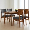 5-Piece Dining Table Set with Solid Wood Legs, Space-Saving Rectangular Table and 4 Upholstered Chairs for Kitchen, Apartment, Small Dining Room - 2 of 4