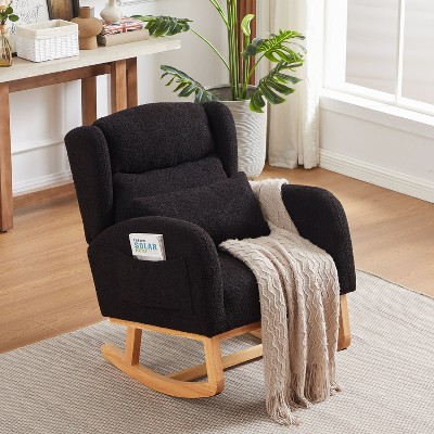 Okak Modern Accent Chair for Living Room, 27.2"W Modern Accent High Backrest Lounge Arm Rocking Chair, Two Side Pocket