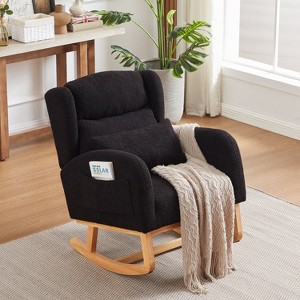 Okak Modern Accent Chair for Living Room, 27.2"W Modern Accent High Backrest Lounge Arm Rocking Chair, Two Side Pocket - 1 of 4