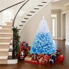 Angel Sar 5ft Christmas Tree, Blue & White Flocked Snow-Melt Design with 456 Tips, Fireproof Artificial Xmas Tree with Metal Stand for Home Office - 2 of 4