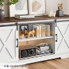 Farmhouse Tv Stand for 65 Inches TVs, Entertainment Center with Sliding Barn Doors and Adjustable Shelf, Modern Media TV Console - 3 of 4