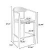Set of 2 Modern Boucle Upholstered Height Bar Stools,Metal Frame Barstool with Arms and Footrest,Bar Stool for Kitchen Dining Room-Coolbibila - 4 of 4