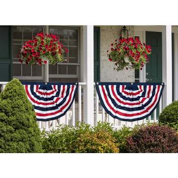 Red White And Blue Bunting 48" x 24" Pleated Banner with Brass Grommets Briarwood Lane