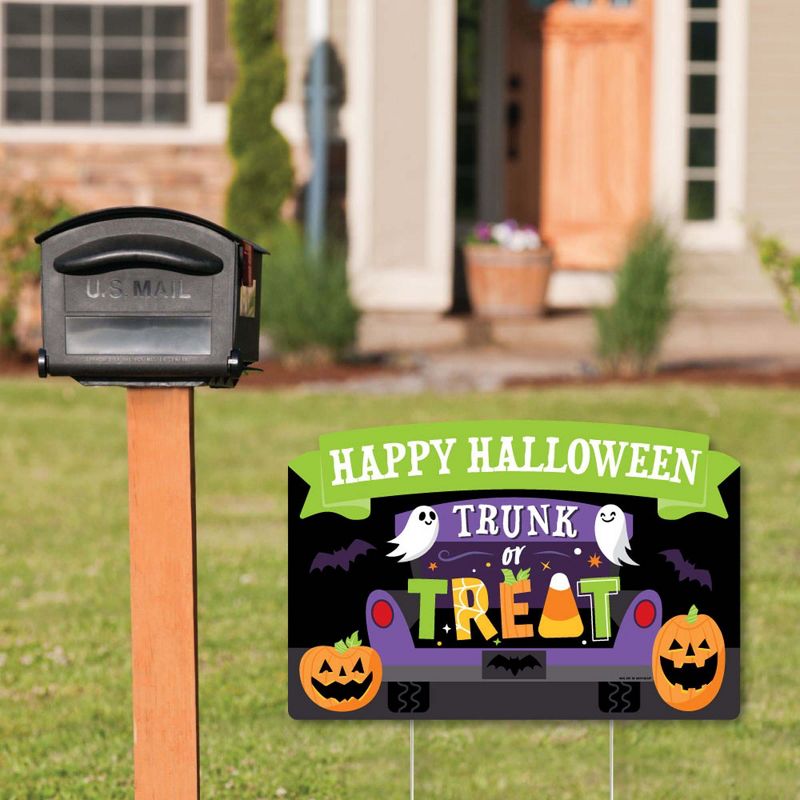 Big Dot of Happiness Trunk or Treat - Halloween Car Parade Party Yard Sign Lawn Decorations - Happy Halloween Party Yardy Sign, 2 of 8
