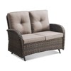 Buenhomino Patio Loveseat Glider Wicker Loveseat Rattan Glider Sofa with Curved Armrest Thicking Back & Seat Cushions for Garden Balcony Backyard - 2 of 4