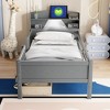 Twin Size Platform Bed with Built-in LED Light, 2 Drawers and Guardrail - 3 of 4