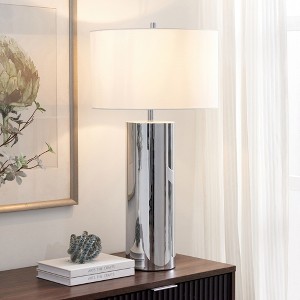 Hudson and Canal 29.5" Tall Table Lamp with Fabric Shade - 1 of 4