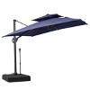 Crestlive Products 9'X11' Double Top Cantilever Umbrella Outdoor 360° Rotation 6 Heights Adjustable Offset Umbrella with Metal Pole and Base - 2 of 4