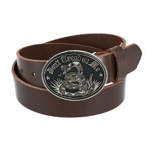 CTM Men's Bridle Belt with Don't Tread on Me Buckle (2 Buckle Set) - 1 of 4