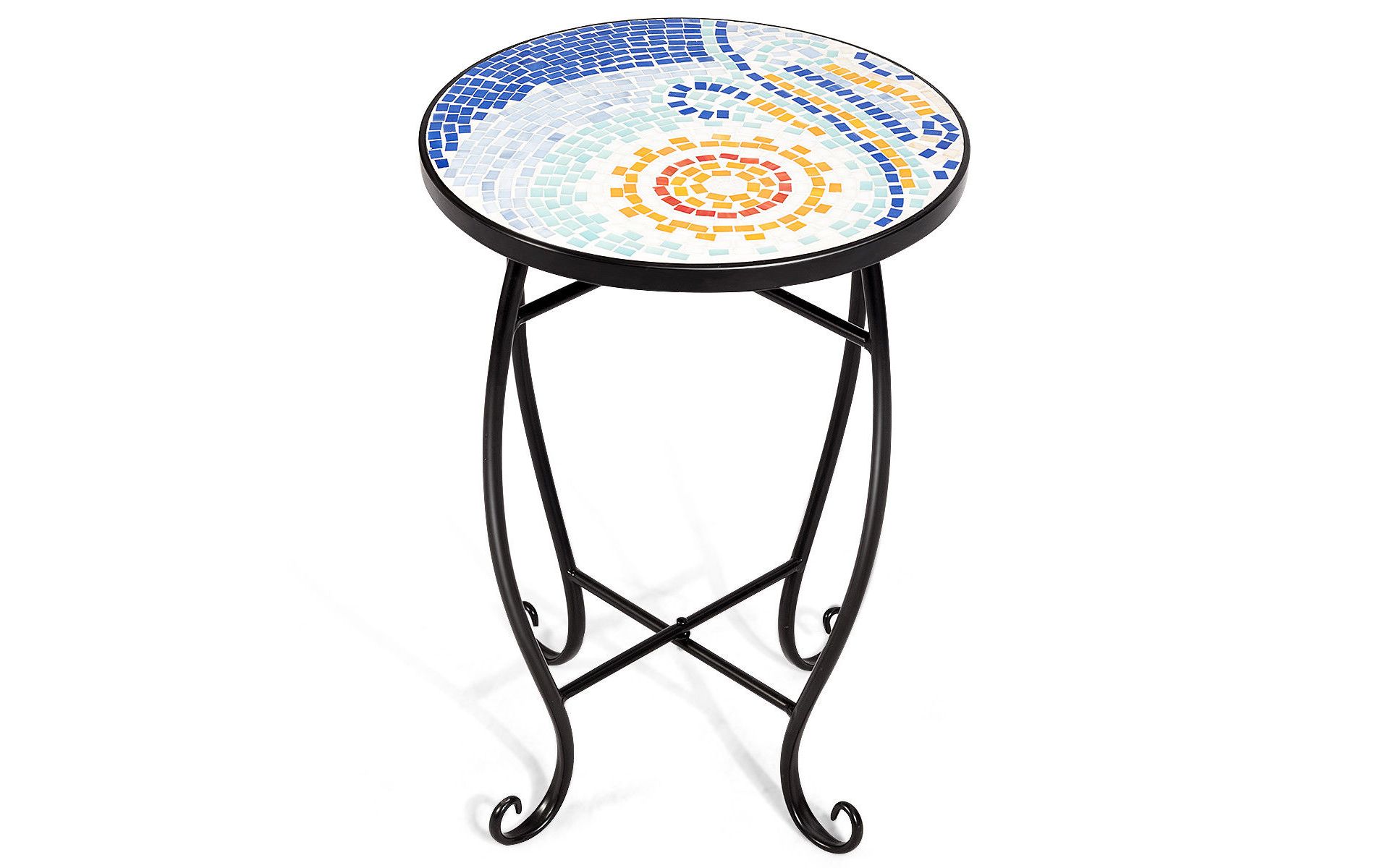 Costway Outdoor Indoor Accent Table Plant Stand Scheme Garden Steel Ocean