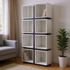 71" White Wood Eight Tier Cube Bookcase - 2 of 4