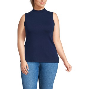 Lands' End Women's Sleeveless Polished Essentials Mock Neck Top - 1 of 3
