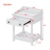 Elegant Wooden Nightstand with Drawer and Open Shelf, Rustic Wood Side Table with Storage for Bedroom or Living Room – Maison Boucle - 4 of 4