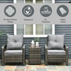3 Piece Patio Furniture, PE Wicker Storage Table & Chairs - 4 of 4