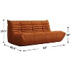 SYFERLORY Armless 3-Seat Togo THREE Seater Large Bean Bag Sofa，Orange - 2 of 4