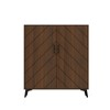 FUFU&GAGA Mid - Century Modern Wooden Buffet Storage Cabinet - 2 - Door Storage with Geometric Front Entryway Cabinet Side Cabinet - 4 of 4