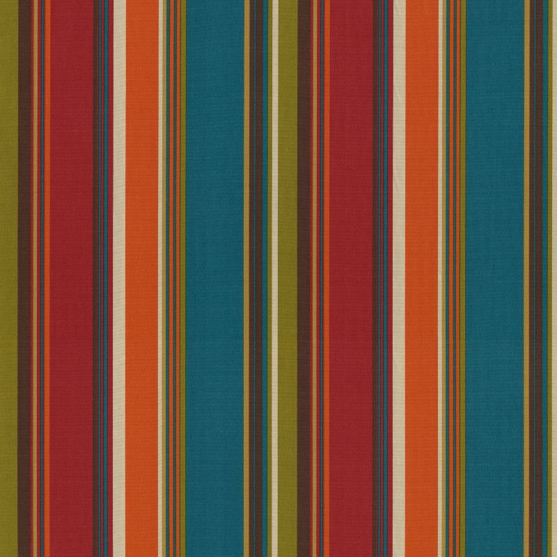Outdoor Bench Cushion - Brown/Red/Teal Stripe - Pillow Perfect, 6 of 7