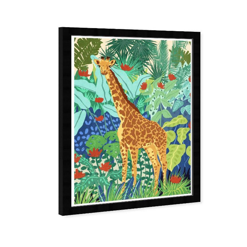 15&#34; x 21&#34; Contemporary Colorful Giraffe Framed Wall Art Print Green - Wynwood Studio, 3 of 8