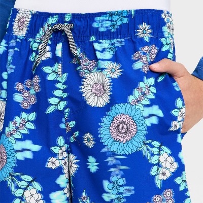 Art Class Boys' Floral Swim Trunks with Built in Boxers - art class™ Blue L — фото 3