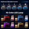 LED Nightstand with One Cabinet, Bedside Table with LED Lights, Modern End Side Table for Bedroom, Black - 3 of 4