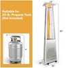 Costway 42,000 BTU Stainless Steel Pyramid Patio Heater Glass Tube Flame W/ Wheels - 4 of 4