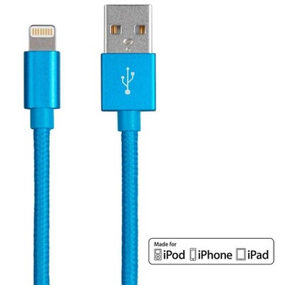 Monoprice Apple MFi Certified Lightning to USB Charge & Sync Cable - 6 Feet - Blue - Palette Series