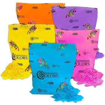 Chameleon Colors - 120 Individual Assorted Holi Powder Bags - 100 Grams  Each - 10 Color Variety