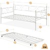 Whizmax Twin Daybed with Trundle, Metal Trundle Bed, Sofa Bed Frame, Heavy Duty Metal Slats, for Living Room, Bedroom, Guest Room, Space Saving - 2 of 4
