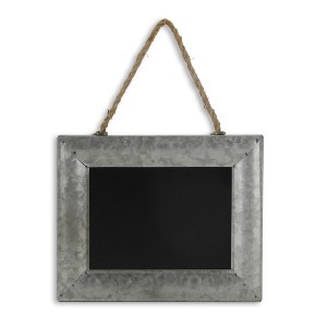 HomeRoots 8" X 10" Gray Metal Hanging Chalkboard - 1 of 4