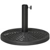 Outsunny 30 lbs. Market Umbrella Base Holder 18" Heavy Duty Round Parasol Stand with Rattan Design for Patio, Black - 4 of 4