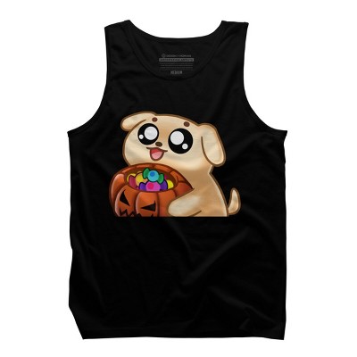 Men's Design By Humans Halloween Candy Pup By Puppers Tank Top
