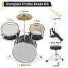3-Piece Kids Drum Set with Cymbal, Stool & Pedal - Complete Beginner Musical Instrument for Boys and Girls - 3 of 4