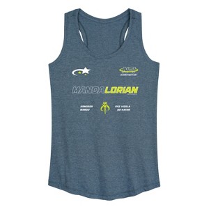 Women's - Star Wars - The Mandalorian Mando Jersey Graphic Racerback Tank - 1 of 4