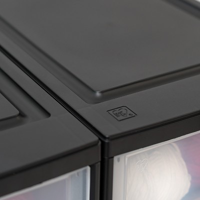 Compact Black Plastic Mini Stacking Drawers 8-Pack