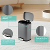 Trash Can, 5L/1.3 Gallon Bathroom Trash Can Stainless Steel with Foot Pedal & Quiet-Close Lid - 3 of 4
