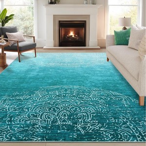 Nasitip Retro Washable Area Rug with Non-Slip Backing for Living Room, Bedroom - 1 of 4