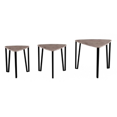 Nesting Tables Modern Wood Grain Brown - Yorkshire Home: Chic Set of 3, Space-Saving Design