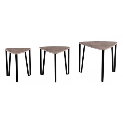 Nesting Tables Modern Wood Grain Brown - Yorkshire Home