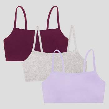 Fruit of the Loom Girls Size 30 Pull Over Spaghetti Strap Sports Bra 3-Pack  -A62 