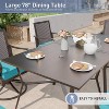 ALAULM 5 Piece Patio Dining Set Outdoor Patio Furniture Set, Woven Rattan Back Chairs and Square Metal Dining Table with Umbrella Cutout , Blue - 2 of 4