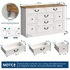 Farmhouse 9 Drawer Dresser, 54" Wide Wide Wood Dresser with Roman Metal Handle, Vintage Dresser TV Stand, Chest of Drawers for Bedroom - 2 of 4
