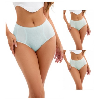 INSPIRE CHIC 3 Packs Women's High-Waisted Underwear Briefs High Elastic Breathable Underpants
