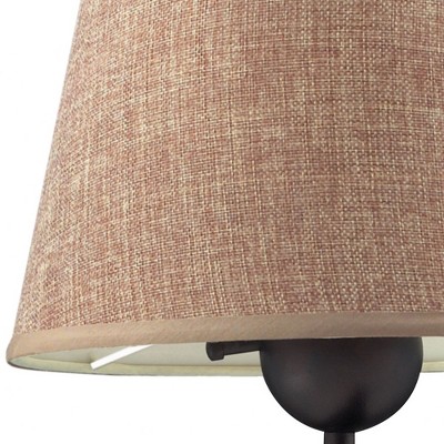 Aged Bronze 25" Swing Arm Sconce with Linen Shade