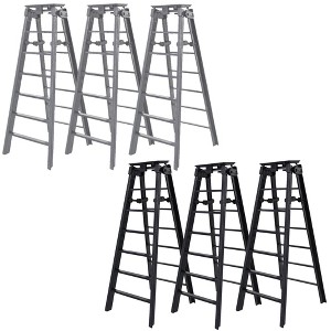 Set of 6 Ladders for WWE & AEW Wrestling Action Figures: 3 Black & 3 Gray - 1 of 1