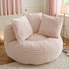 KTMBDW Bean Bag Chair, Corduroy Bean Bag Sofa with Filler, Lazy Sofa Chair with 3 Pillows, Lounge Floor Sofa for Living Room Bedroom - 3 of 4