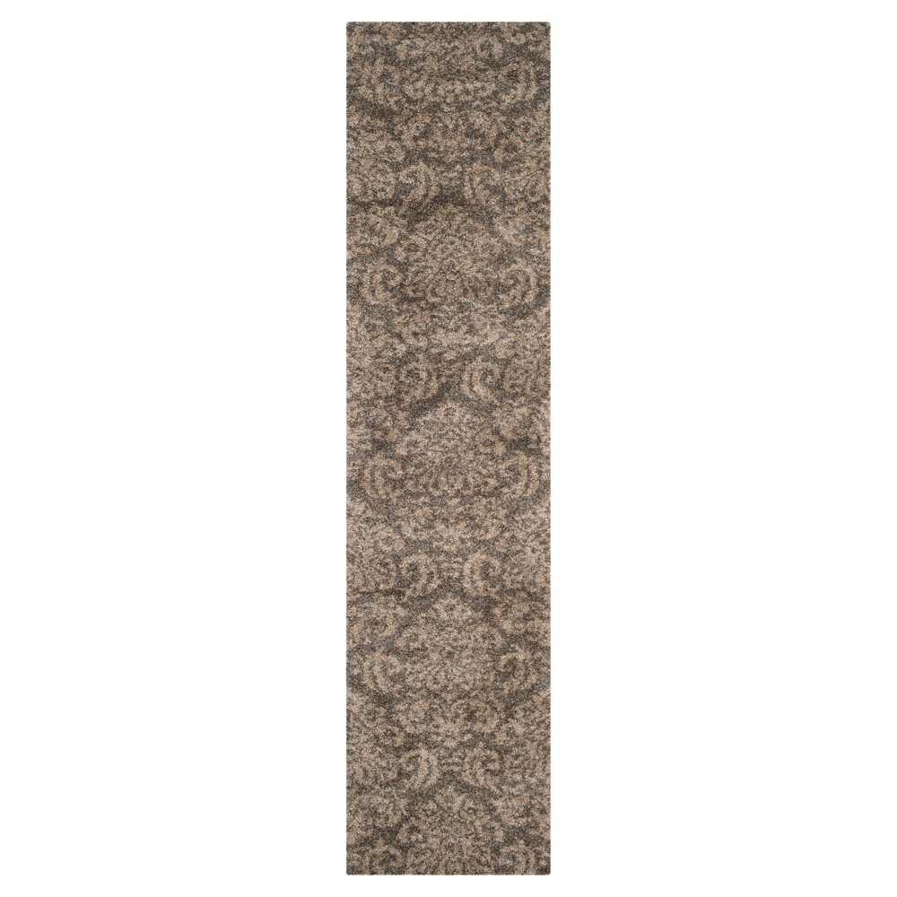 2'3inx8' Runner Smoke/Beige Abstract Loomed - Safavieh