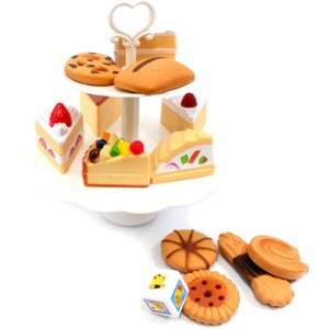 JuzToys 12pcs Cookies and Desserts Tower Stacking Toys – Pretend Play Toy Food Sets for Kitchen, Kids Balancing Stacker Toys - 1 of 4